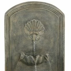 Cheapest 😉 Sunnydaze Decor Sunnydaze 27"H Solar-Powered with Battery Pack Polystone Seaside Outdoor Wall-Mount Water Fountain, French Limestone Finish ⌛ -Garden Decor Shop unnamed file 6935