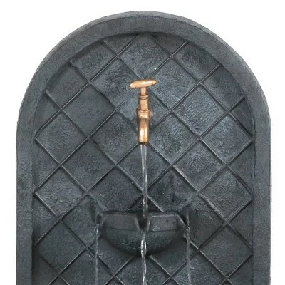 Cheap 👍 Sunnydaze Decor Sunnydaze 26"H Solar-Powered with Battery Pack Polystone Messina Outdoor Wall-Mount Water Fountain, Lead Finish 🎁 4 Cheap 👍 Sunnydaze Decor Sunnydaze 26"H Solar-Powered with Battery Pack Polystone Messina Outdoor Wall-Mount Water Fountain, Lead Finish 🎁 - Image 2