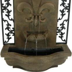 Buy 🎁 Sunnydaze Decor Sunnydaze 33"H Electric Polystone French Lily Design Outdoor Wall-Mount Water Fountain, Florentine Stone Finish 😍 -Garden Decor Shop unnamed file 6960