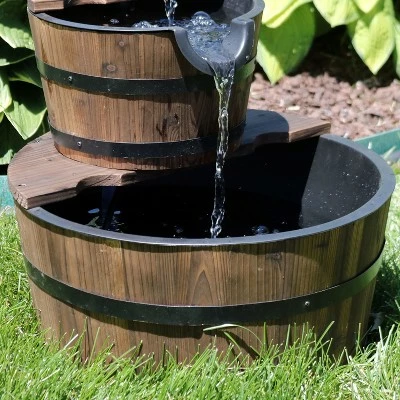 Discount π₯° Sunnydaze Decor Sunnydaze 23"H Electric Fir Wood 2-Tier Farmhouse Barrel with Metal Decorative Hand Pump Outdoor Water Fountain π 8 Discount π₯° Sunnydaze Decor Sunnydaze 23"H Electric Fir Wood 2-Tier Farmhouse Barrel with Metal Decorative Hand Pump Outdoor Water Fountain π - Image 6