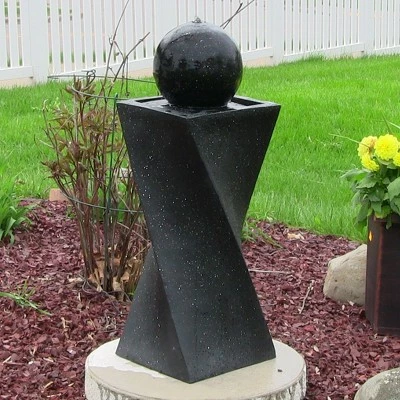 Best Pirce ❤️ Sunnydaze Decor Sunnydaze Outdoor Polyresin Solar Powered Black Ball Water Fountain Feature with LED Light - 30" - Black 🥰 3 Best Pirce ❤️ Sunnydaze Decor Sunnydaze Outdoor Polyresin Solar Powered Black Ball Water Fountain Feature with LED Light - 30" - Black 🥰