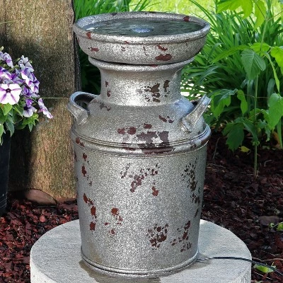 Best Pirce โจ Sunnydaze Decor Sunnydaze 20"H Electric Polystone Farmhouse Vintage Milk Can Birdbath Outdoor Water Fountain with LED Lights ๐ 4 Best Pirce โจ Sunnydaze Decor Sunnydaze 20"H Electric Polystone Farmhouse Vintage Milk Can Birdbath Outdoor Water Fountain with LED Lights ๐ - Image 2