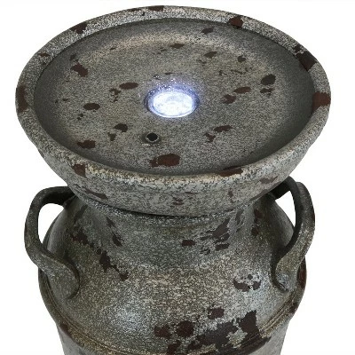 Best Pirce โจ Sunnydaze Decor Sunnydaze 20"H Electric Polystone Farmhouse Vintage Milk Can Birdbath Outdoor Water Fountain with LED Lights ๐ 5 Best Pirce โจ Sunnydaze Decor Sunnydaze 20"H Electric Polystone Farmhouse Vintage Milk Can Birdbath Outdoor Water Fountain with LED Lights ๐ - Image 3