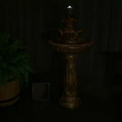Budget 😉 Sunnydaze Decor Sunnydaze Outdoor Solar Powered Ornate Elegance Tiered Water Fountain with Battery Backup and LED Light - 41" - Rustic Finish 👏 -Garden Decor Shop unnamed file 7085