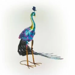Cheap 😍 28" Metal Peacock Outdoor Decor With Glossy Finish Statue - Alpine Corporation 🤩 -Garden Decor Shop unnamed file 709