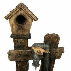 Buy 🌟 Sunnydaze Decor Sunnydaze 29"H Electric Polyresin Bird House with Leaking Pipe Outdoor Water Fountain with LED Light 😍 -Garden Decor Shop unnamed file 7090