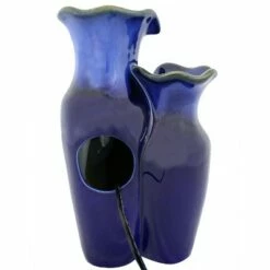 Flash Sale 💯 Sunnydaze Decor Sunnydaze Indoor Decorative Smooth Ceramic Glazed Pitchers Desktop Tabletop Water Fountain - 11" - Blue 🤩 -Garden Decor Shop unnamed file 7114