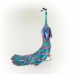 Cheap 😍 28" Metal Peacock Outdoor Decor With Glossy Finish Statue - Alpine Corporation 🤩 -Garden Decor Shop unnamed file 712