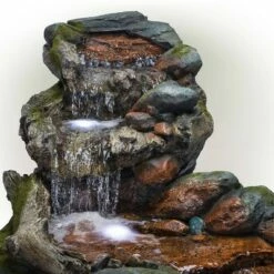 Buy 🥰 Alpine Corporation 28" Resin 3-Tier Rainforest Fountain with LED Lights Bronze 🎁 -Garden Decor Shop unnamed file 7126