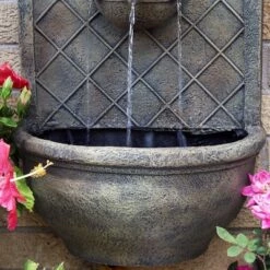 Coupon 😉 Sunnydaze Decor Sunnydaze 26"H Electric Polystone Messina Outdoor Wall-Mount Water Fountain, Florentine Stone Finish 😀 -Garden Decor Shop unnamed file 7173