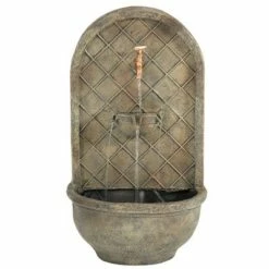 Coupon 😉 Sunnydaze Decor Sunnydaze 26"H Electric Polystone Messina Outdoor Wall-Mount Water Fountain, Florentine Stone Finish 😀 -Garden Decor Shop unnamed file 7176