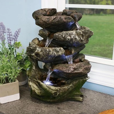 Promo ❤️ Sunnydaze Decor Sunnydaze Indoor Decorative Calming 5-Step Rock Falls Waterfall Tabletop Water Fountain with LED Lights - 14" ❤️ 4 Promo ❤️ Sunnydaze Decor Sunnydaze Indoor Decorative Calming 5-Step Rock Falls Waterfall Tabletop Water Fountain with LED Lights - 14" ❤️ - Image 2