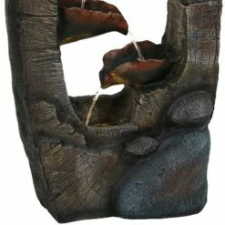 Outlet 🔥 Sunnydaze Decor Sunnydaze 26"H Electric Polyresin Log Archway Outdoor Water Fountain with LED Light ⌛ -Garden Decor Shop unnamed file 7251