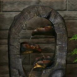 Outlet 🔥 Sunnydaze Decor Sunnydaze 26"H Electric Polyresin Log Archway Outdoor Water Fountain with LED Light ⌛ -Garden Decor Shop unnamed file 7254