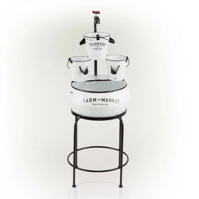 Best Sale π 36" Buckets with Faucet Tabletop Fountain White - Alpine Corporation π 3 Best Sale π 36" Buckets with Faucet Tabletop Fountain White - Alpine Corporation π