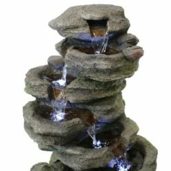 Budget ✔️ Sunnydaze Decor Sunnydaze 18"H Electric Polyresin Stacked Rock Waterfall Indoor/Outdoor Tabletop Water Fountain with LED Lights ✨ -Garden Decor Shop unnamed file 7284