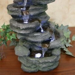 Budget ✔️ Sunnydaze Decor Sunnydaze 18"H Electric Polyresin Stacked Rock Waterfall Indoor/Outdoor Tabletop Water Fountain with LED Lights ✨ -Garden Decor Shop unnamed file 7289
