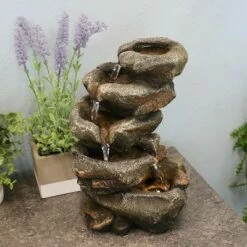 New 🔥 Sunnydaze Decor Sunnydaze Indoor Office Entryway Tabletop Serene Rocky Falls Water Fountain Feature with LED Light - 10" 🔥 -Garden Decor Shop unnamed file 7319