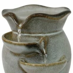 Coupon 🌟 Sunnydaze Decor Sunnydaze Indoor Home Decorative Smooth Ceramic Cascading Side Tiers Tabletop Water Fountain - 8" - Light Brown 🌟 -Garden Decor Shop unnamed file 7331