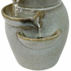 Coupon 🌟 Sunnydaze Decor Sunnydaze Indoor Home Decorative Smooth Ceramic Cascading Side Tiers Tabletop Water Fountain - 8" - Light Brown 🌟 -Garden Decor Shop unnamed file 7332