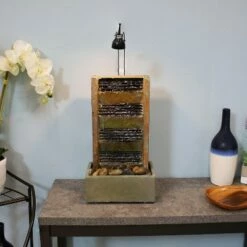 Best reviews of 💯 Sunnydaze Decor Sunnydaze Indoor Home Office Tranquility Slate Tabletop Waterfall Water Fountain with LED Light - 24" 🎉 -Garden Decor Shop unnamed file 7338