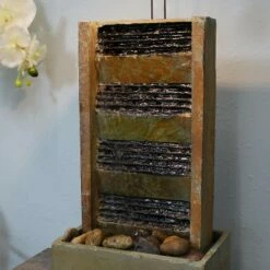 Best reviews of 💯 Sunnydaze Decor Sunnydaze Indoor Home Office Tranquility Slate Tabletop Waterfall Water Fountain with LED Light - 24" 🎉 -Garden Decor Shop unnamed file 7341