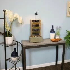 Best reviews of 💯 Sunnydaze Decor Sunnydaze Indoor Home Office Tranquility Slate Tabletop Waterfall Water Fountain with LED Light - 24" 🎉 -Garden Decor Shop unnamed file 7345