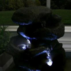 Budget 🎁 Sunnydaze Decor Sunnydaze Indoor Home Decorative Relaxing Stacked Rocks Tabletop Water Fountain with LED Lights - 10" 💯 -Garden Decor Shop unnamed file 7372