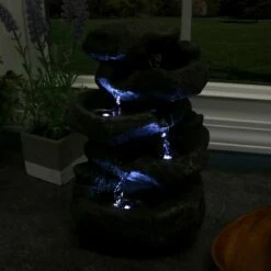 Budget 🎁 Sunnydaze Decor Sunnydaze Indoor Home Decorative Relaxing Stacked Rocks Tabletop Water Fountain with LED Lights - 10" 💯 -Garden Decor Shop unnamed file 7374