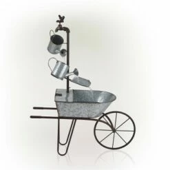 Promo ❤️ Alpine Corporation Alpine 36" Metal Watering Can Wheelbarrow Fountain ✨ -Garden Decor Shop unnamed file 7410