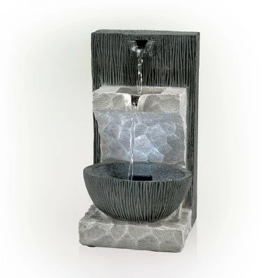 Discount ✨ Alpine Corporation Alpine 14" Modern Cascading Tabletop Fountain with LED Lights Gray ⌛ 5 Discount ✨ Alpine Corporation Alpine 14" Modern Cascading Tabletop Fountain with LED Lights Gray ⌛ - Image 3
