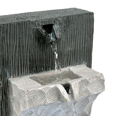 Discount ✨ Alpine Corporation Alpine 14" Modern Cascading Tabletop Fountain with LED Lights Gray ⌛ 7 Discount ✨ Alpine Corporation Alpine 14" Modern Cascading Tabletop Fountain with LED Lights Gray ⌛ - Image 5