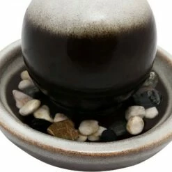 Coupon 🤩 Sunnydaze Decor Sunnydaze Indoor Home Office Tabletop Modern Orb Smooth Glazed Ceramic Water Fountain Feature - 7" - Dark Brown 😀 -Garden Decor Shop unnamed file 7442