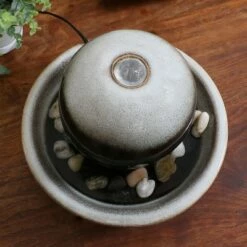 Coupon 🤩 Sunnydaze Decor Sunnydaze Indoor Home Office Tabletop Modern Orb Smooth Glazed Ceramic Water Fountain Feature - 7" - Dark Brown 😀 -Garden Decor Shop unnamed file 7443