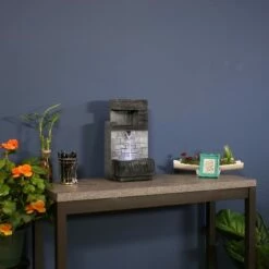 Buy 🔔 Sunnydaze Decor Sunnydaze Indoor Home Office Polyresin Modern Tiered Brick Wall Tabletop Water Fountain with LED Light - 13" ❤️ -Garden Decor Shop unnamed file 7452