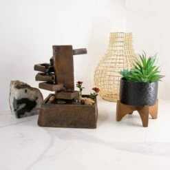 Top 10 ⭐ Alpine Corporation 11" Resin Tiered Stone Eternity Tabletop Fountain Brown 🧨 -Garden Decor Shop unnamed file 7467