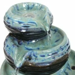 New ❤️ Sunnydaze Decor Sunnydaze Indoor Home Decorative Glazed Ceramic 3-Tiered Modern Textured Bowls Tabletop Water Fountain - 7" 😉 -Garden Decor Shop unnamed file 7474