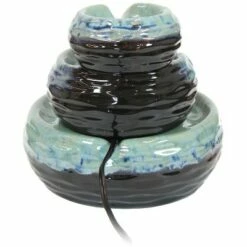 New ❤️ Sunnydaze Decor Sunnydaze Indoor Home Decorative Glazed Ceramic 3-Tiered Modern Textured Bowls Tabletop Water Fountain - 7" 😉 -Garden Decor Shop unnamed file 7477