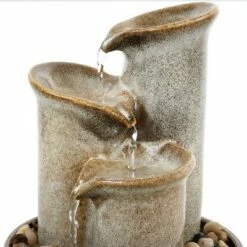 Cheapest 😀 Sunnydaze Decor Sunnydaze Indoor Home Office Tiered Carafe Smooth Glazed Ceramic Tabletop Water Fountain Feature - 10" - Light Brown 🛒 -Garden Decor Shop unnamed file 7479