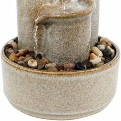 Cheapest 😀 Sunnydaze Decor Sunnydaze Indoor Home Office Tiered Carafe Smooth Glazed Ceramic Tabletop Water Fountain Feature - 10" - Light Brown 🛒 -Garden Decor Shop unnamed file 7481