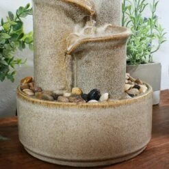 Cheapest 😀 Sunnydaze Decor Sunnydaze Indoor Home Office Tiered Carafe Smooth Glazed Ceramic Tabletop Water Fountain Feature - 10" - Light Brown 🛒 -Garden Decor Shop unnamed file 7482