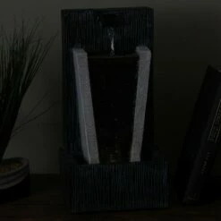 Brand new ✔️ Sunnydaze Decor Sunnydaze Indoor Home Office Decorative Gentle Virtue Tabletop Water Fountain with LED Light - 13" - Black ✨