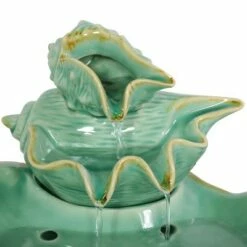 Hot Sale 🔥 Sunnydaze Decor Sunnydaze Indoor Home Decorative Stacked Tiered Seashells Tabletop Water Fountain Feature - 7" - Green 👏 -Garden Decor Shop unnamed file 7501