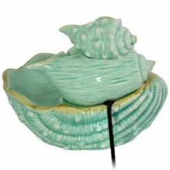Hot Sale 🔥 Sunnydaze Decor Sunnydaze Indoor Home Decorative Stacked Tiered Seashells Tabletop Water Fountain Feature - 7" - Green 👏 -Garden Decor Shop unnamed file 7503