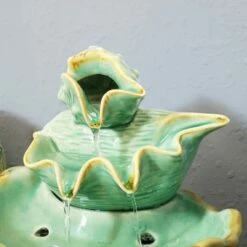 Hot Sale 🔥 Sunnydaze Decor Sunnydaze Indoor Home Decorative Stacked Tiered Seashells Tabletop Water Fountain Feature - 7" - Green 👏 -Garden Decor Shop unnamed file 7505