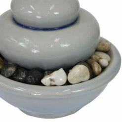 Best deal ❤️ Sunnydaze Decor Sunnydaze Indoor Home Decorative Glazed Ceramic Smooth Cascade Tabletop Water Fountain - 7" - Light Gray 🔔 -Garden Decor Shop unnamed file 7531