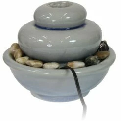 Best deal ❤️ Sunnydaze Decor Sunnydaze Indoor Home Decorative Glazed Ceramic Smooth Cascade Tabletop Water Fountain - 7" - Light Gray 🔔 -Garden Decor Shop unnamed file 7532