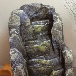Best Sale 👏 Sunnydaze Decor Sunnydaze Indoor Home Decorative Resin Rocky Face Waterfall Stream Tabletop Water Fountain - 12" - Gray ❤️ -Garden Decor Shop unnamed file 7545