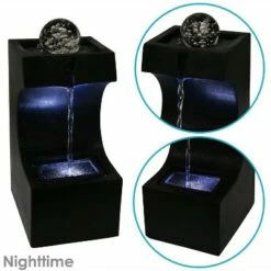 Best Pirce 👍 Sunnydaze Decor Sunnydaze Indoor Home Decorative Soothing Matrix Tabletop Water Fountain with LED Light - 12" - Black 💯