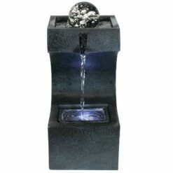 Best Pirce 👍 Sunnydaze Decor Sunnydaze Indoor Home Decorative Soothing Matrix Tabletop Water Fountain with LED Light - 12" - Black 💯 -Garden Decor Shop unnamed file 7553